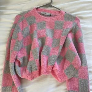 Pink checkered sweater